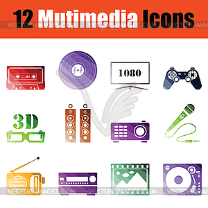 Multimedia icon set - vector image