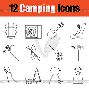Camping icon set - vector EPS clipart