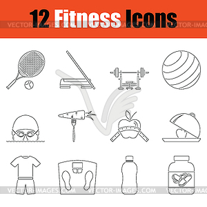 Fitness icon set - vector image