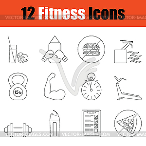 Fitness icon set - vector clipart