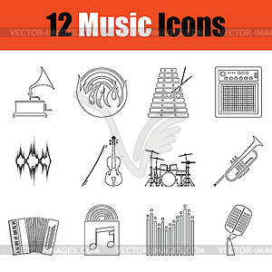 Set of musical icons - vector clipart