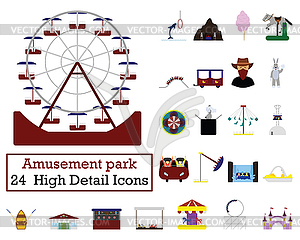 Amusement Park Icon Set - vector image