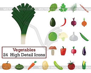 Set of 24 Vegetables Icons - vector clipart