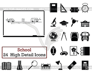 Set of 24 Education Icons - vector clip art