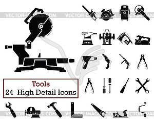 Set of 24 Tools Icons - vector image