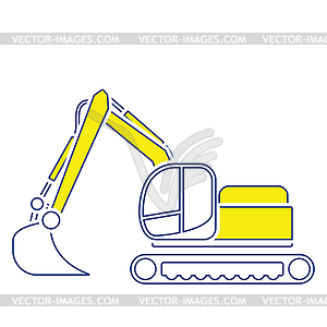 Icon of construction bulldozer - vector clip art