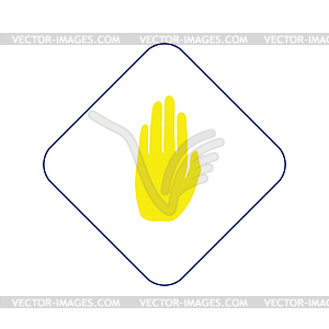 Icon of Warning hand - vector image