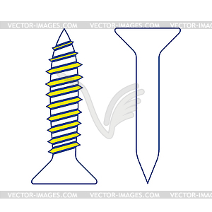 Icon of screw and nail - vector clip art