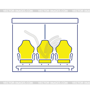Icon of football player`s bench - vector clipart