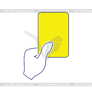 Icon of football referee hand with red card - vector clipart