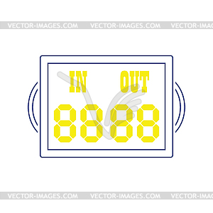 Icon of football referee scoreboard - vector image