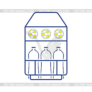 Icon of football field bottle container - vector clip art