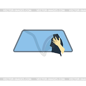 Wipe car window icon - vector clip art