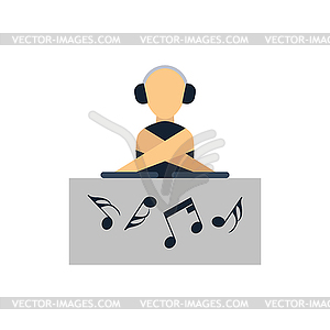 Night club DJ icon - royalty-free vector image