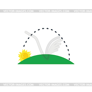 Sunset icon - color vector clipart