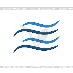 Water wave icon - vector clipart