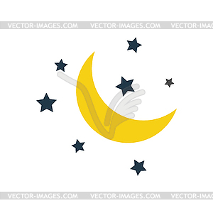 Night icon - vector clip art