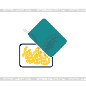 Icon of worm container - vector image