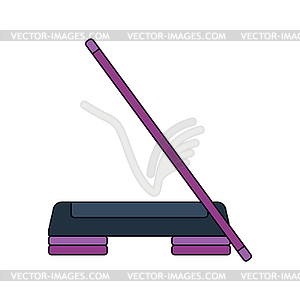 Flat design icon of Step board and stick - vector clipart