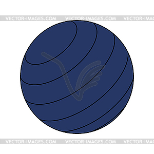 Flat design icon of Fitness rubber ball - stock vector clipart