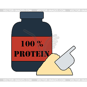 Flat design icon of Protein conteiner - vector image