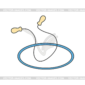 Flat design icon of Jump rope and hoop - vector clipart