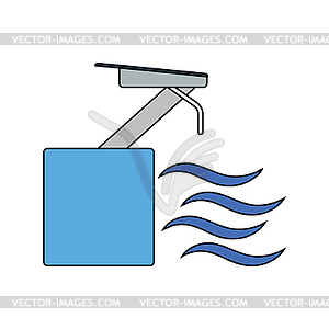 Flat design icon of Diving stand - vector image