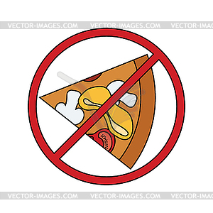 Плоский дизайн значок запрещенной пиццы - векторный дизайн