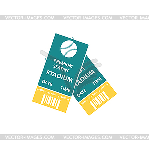 Baseball tickets icon - vector image