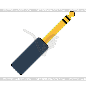 Music jack plug-in icon - vector image