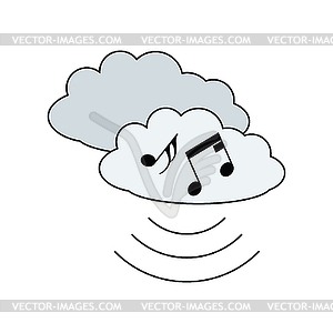 Music cloud icon - vector image