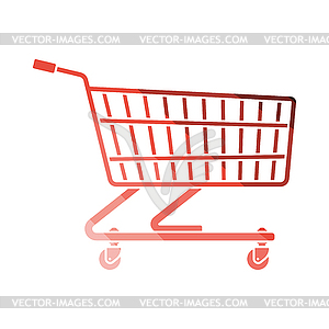 Supermarket shopping cart icon - vector image