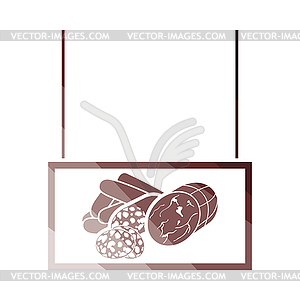 Sausages market department icon - vector image