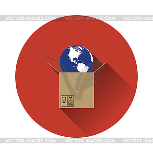 Planet in box - vector image