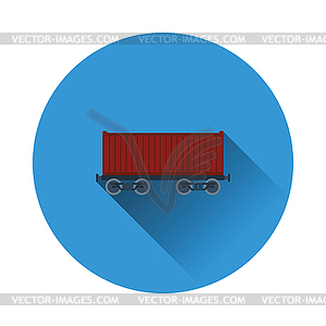 Railway cargo container icon - vector EPS clipart