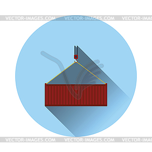 Crane hook lifting container - vector clipart