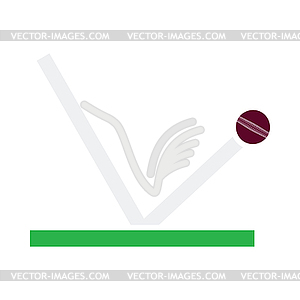 Cricket ball trajectory icon - vector EPS clipart