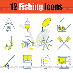 Fishing icon set - vector clip art