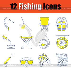 Fishing icon set - vector clipart