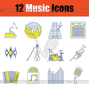 Набор музыкальных иконок - векторное изображение EPS