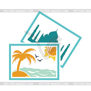 Two travel photograph icon - vector clipart