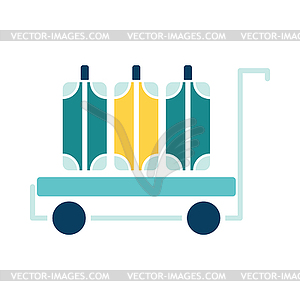 Luggage cart icon - vector image