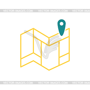 Navigation map icon - vector clipart