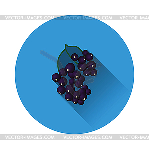 Flat design icon of Black currant - vector EPS clipart