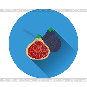 Flat design icon of Fig fruit - vector clipart