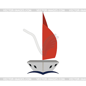 Sail Yacht Icon - vector clipart