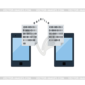 Exchanging Data Icon - royalty-free vector clipart