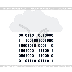 Cloud Data Stream Icon - color vector clipart