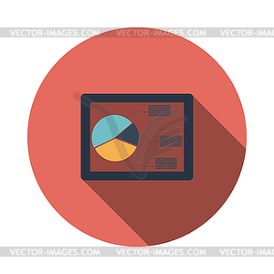 Tablet with analytics diagram icon - vector EPS clipart