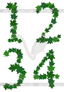 Summer maples leaves letter set - vector clip art